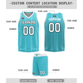 Custom White Blue Classic Style Reversible Basketball Uniform Personalized COOLMAX BBJR-D017013